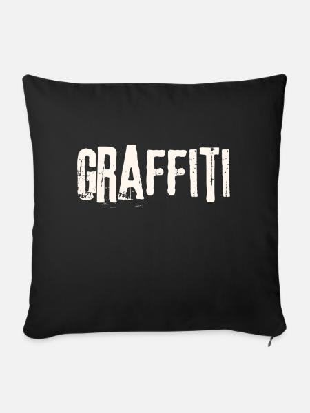Graffiti Schriftzug - Sofakissen mit Füllung 45 x 45 cm - Schwarz
