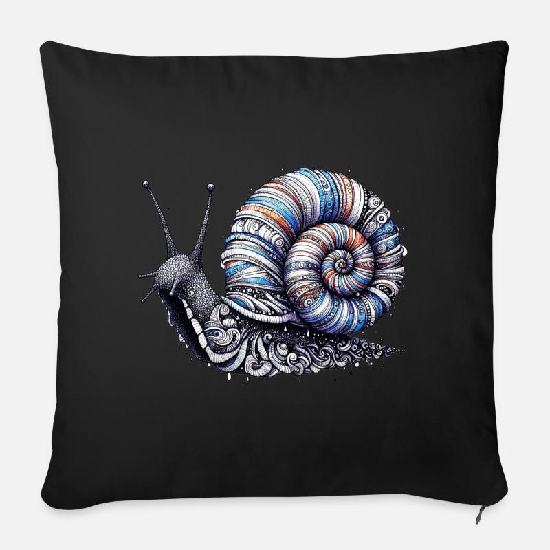 Schnecke - Sofakissen mit Füllung 45 x 45 cm - Schwarz
