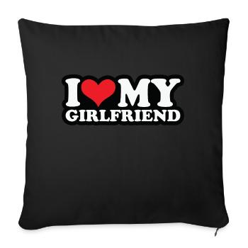 i love my girlfriend - Coussin et housse de 45 x 45 cm - noir - Devant