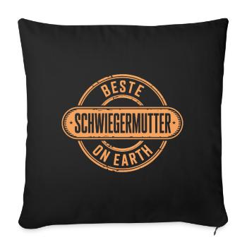 Best Mother-in-law Gift - Sofa pillow with filling 45cm x 45cm - black - Front