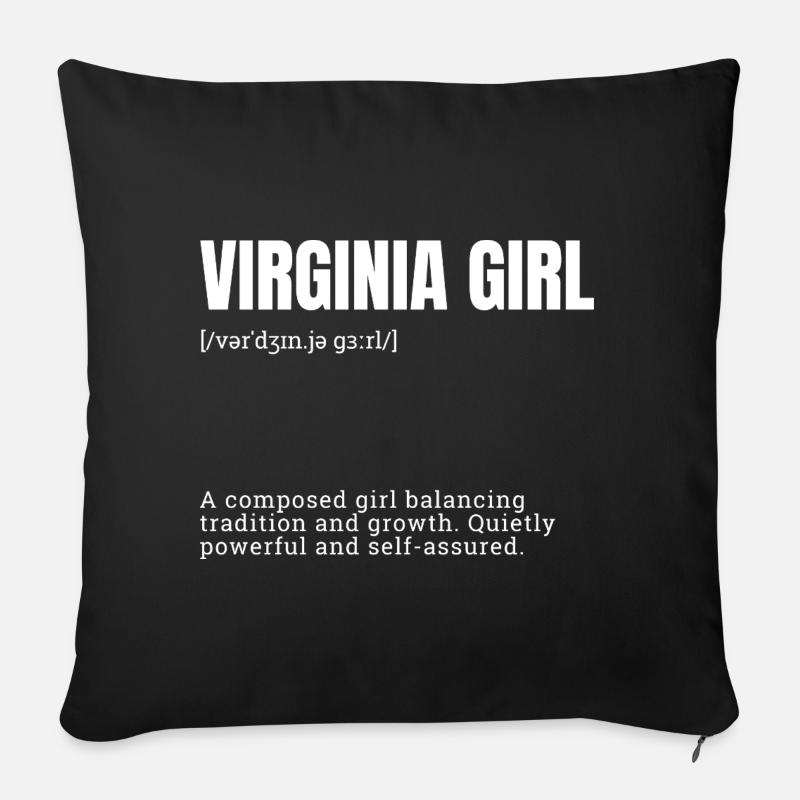 Équilibre de la fille de Virginie - Coussin et housse de 45 x 45 cm - noir