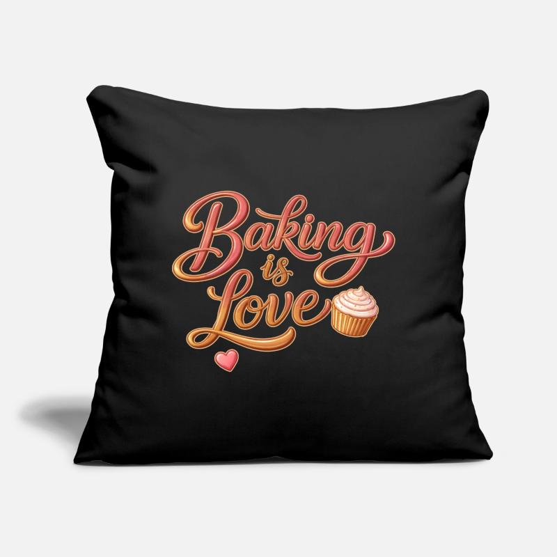 Baking is Love Backen Spruch Design Sofakissen mit Füllung 45 x 45 cm
