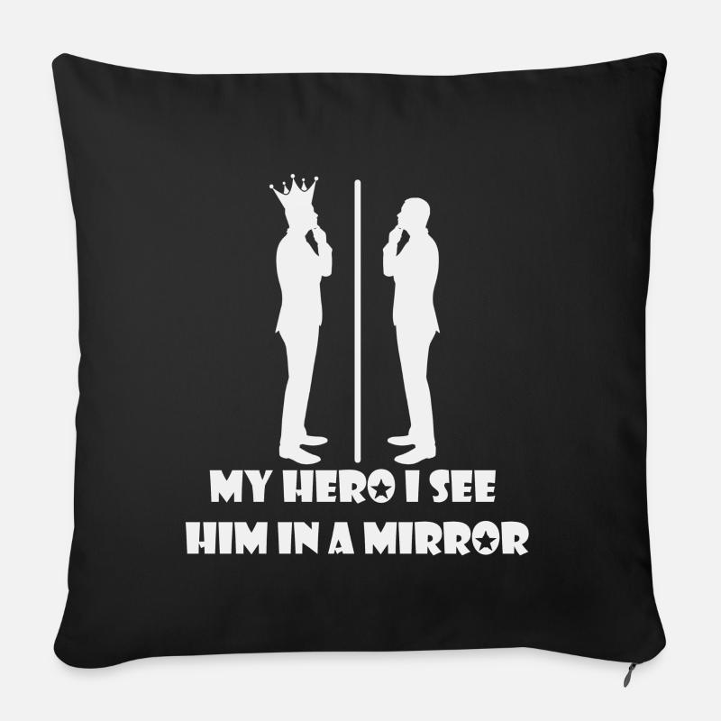my hero i see him in a mirror - Coussin et housse de 45 x 45 cm - noir