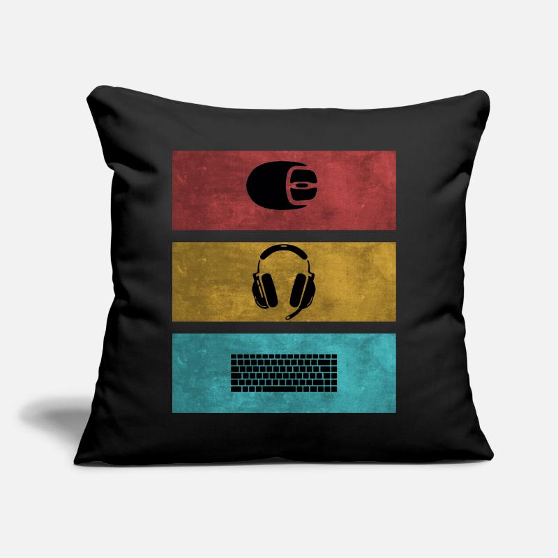 Basic Gamer Setup Programer Headset Mouse Keyboard Sofa pillow with filling 45cm x 45cm