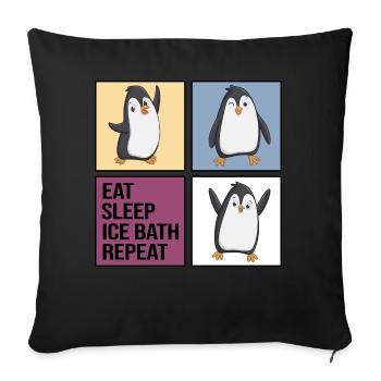 eisbader icebath winterbader eat sleep ice bath - Sofa pillow with filling 45cm x 45cm - black - Front