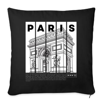 Log arc triomphe paris - Sofakissen mit Füllung 45 x 45 cm - Schwarz - Vorne