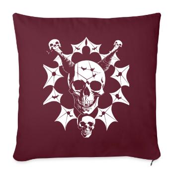 Horror Skull Skull Art Skull Gothic Heavy Metal - Sofa pillow with filling 45cm x 45cm - burgundy - Front
