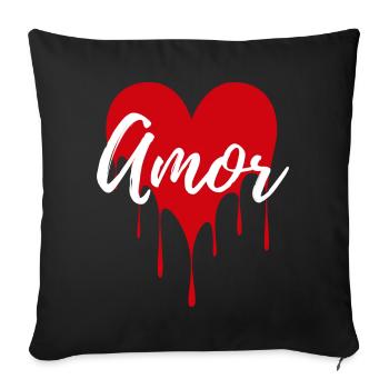 Amor T-shirt - Sofakissen mit Füllung 45 x 45 cm - Schwarz - Vorne