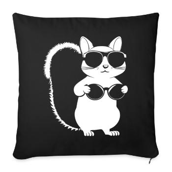 Funny Squirrel Wearing Sunglasses Squirrels - Sofa pillow with filling 45cm x 45cm - black - Front