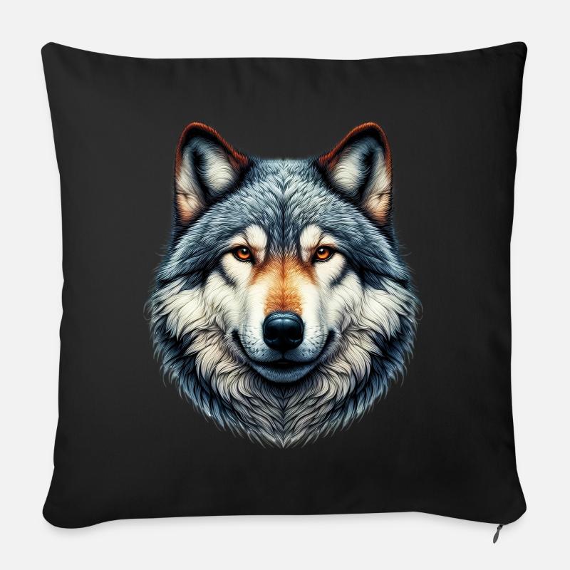 Wolf - Sofakissen mit Füllung 45 x 45 cm - Schwarz