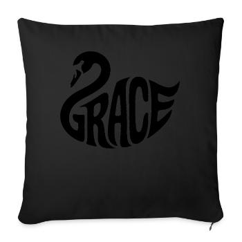 Grace - Logo du cygne cool - Coussin et housse de 45 x 45 cm - noir - Devant