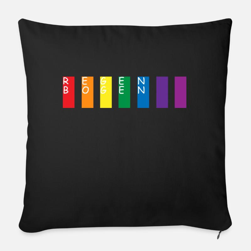 Regenbogen - Sofakissen mit Füllung 45 x 45 cm - Schwarz