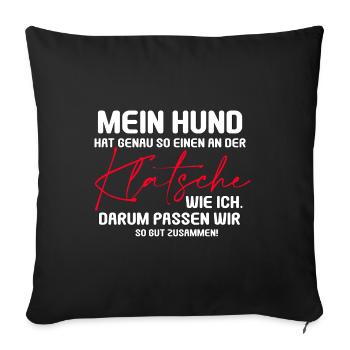 Klatsche - Sofakissen mit Füllung 45 x 45 cm - Schwarz - Vorne