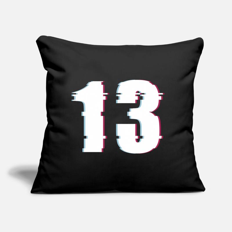 13 Thirteen Thirteen Number Effect Distorted Number Sofa pillow with filling 45cm x 45cm