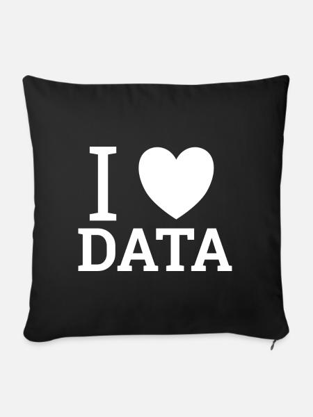 "Love Data" | Data Scientist - Sofakissen mit Füllung 45 x 45 cm - Schwarz