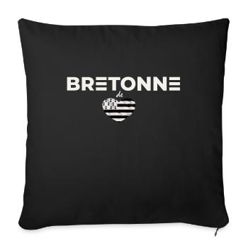 bretonne de coeur - Coussin et housse de 45 x 45 cm - noir - Devant
