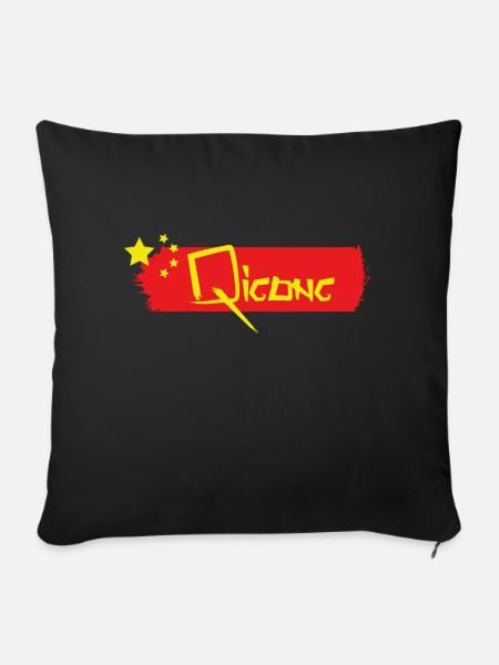 Qigong china - Sofakissen mit Füllung 45 x 45 cm - Schwarz