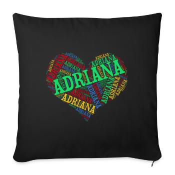 t shirt Adriana t-shirt word cloud heart - Sofa pillow with filling 45cm x 45cm - black - Front