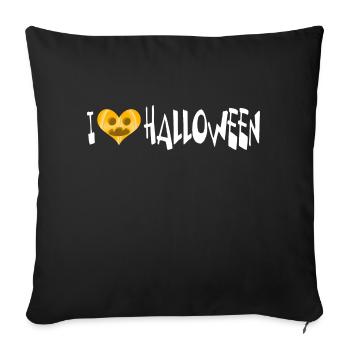 i love halloween I heart pumpkin - Sofa pillow with filling 45cm x 45cm - black - Front