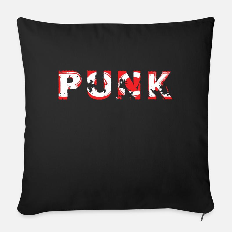 PUNK ROCK - Coussin et housse de 45 x 45 cm - noir