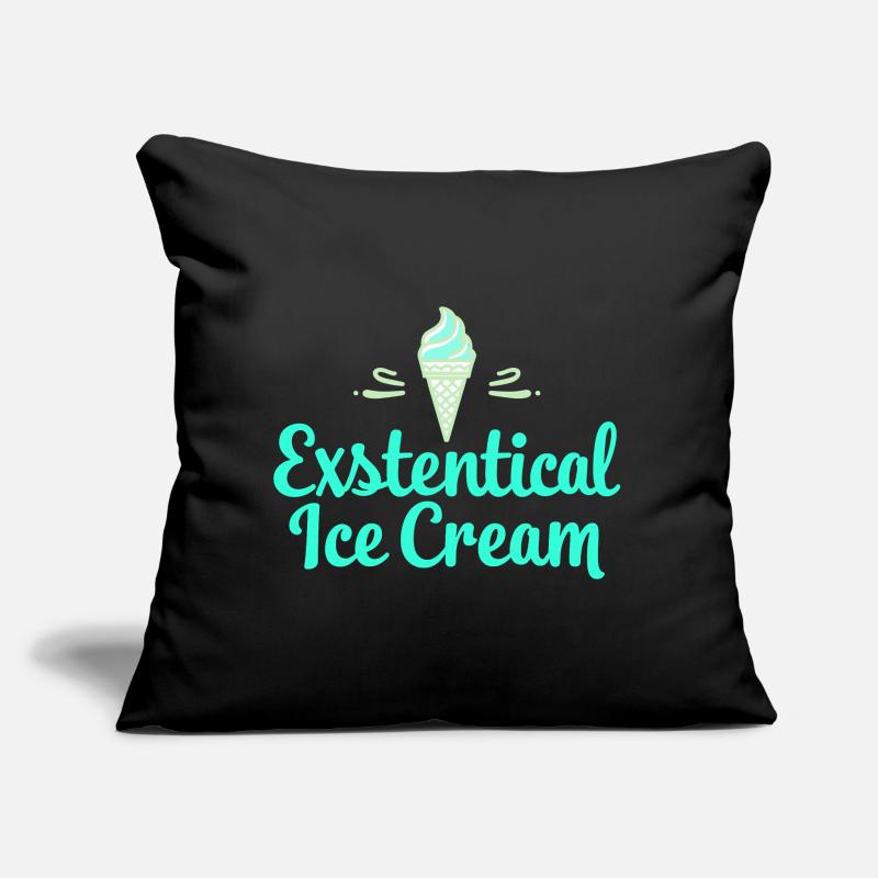 Existenzielle Eiscreme Lustiger Spruch Eis Waffel Sofakissen mit Füllung 45 x 45 cm