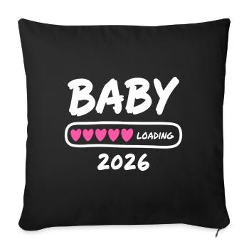 Baby Loading 2026 Parents enceintes - Coussin et housse de 45 x 45 cm - noir - Devant