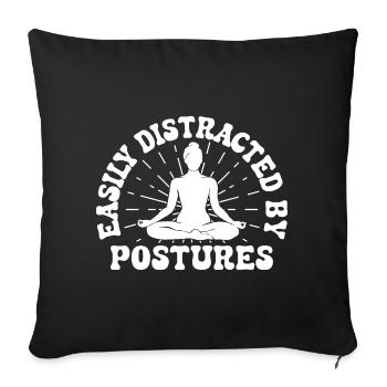 Pilates Enthusiasts Easily Distracted By Postures - Sofa pillow with filling 45cm x 45cm - black - Front