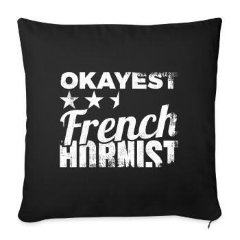 Average French horn player - Sofa pillow with filling 45cm x 45cm - black - Front