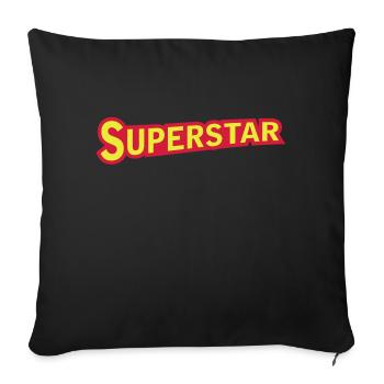 superstar_sign - Coussin et housse de 45 x 45 cm - noir - Devant