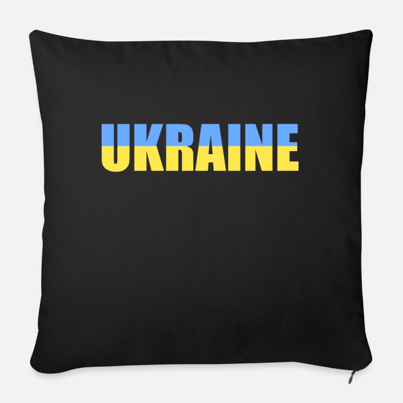 ukraine - Sofakissen mit Füllung 45 x 45 cm - Schwarz