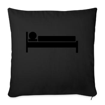 icon lit dormir dort - Coussin et housse de 45 x 45 cm - noir - Devant