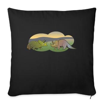 Paire de Triceratops - Coussin et housse de 45 x 45 cm - noir - Devant
