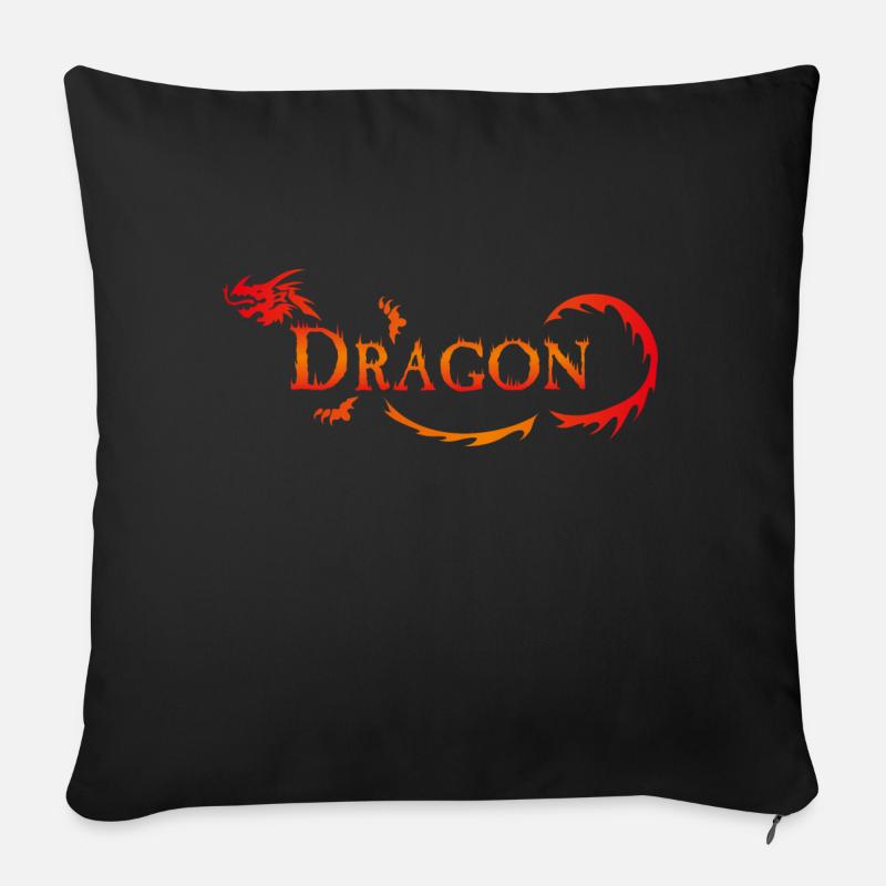 Drachen - Sofakissen mit Füllung 45 x 45 cm - Schwarz