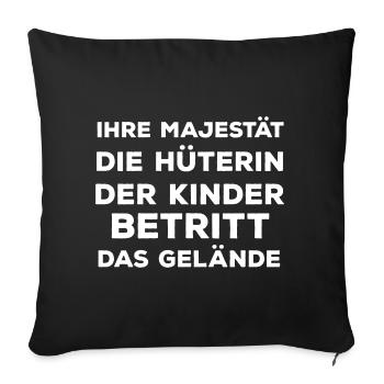 Die Hüterin der Kinder betritt das Gelände - Sofakissen mit Füllung 45 x 45 cm - Schwarz - Vorne