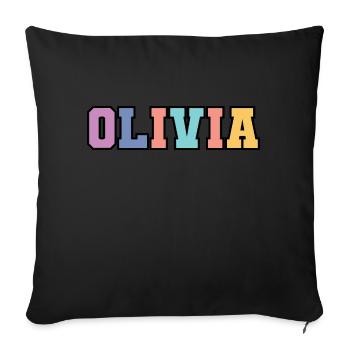 Name - Olivia - Sofa pillow with filling 45cm x 45cm - black - Front