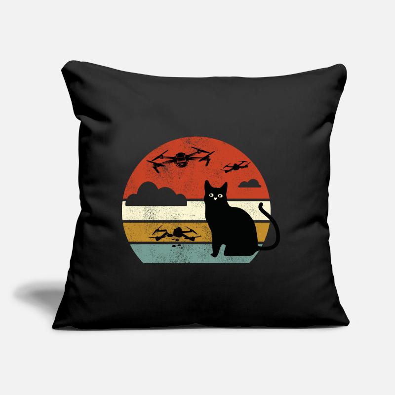 Cat Drone Drone Cat Drones Cats Sofa pillow with filling 45cm x 45cm