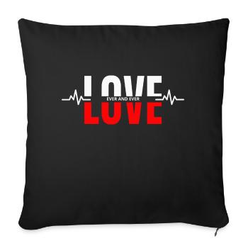 FOREVER LOVE - Sofa pillow with filling 45cm x 45cm - black - Front