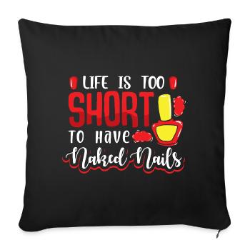 Designer de manucures Salon de manucure cosmétiques - Coussin et housse de 45 x 45 cm - noir - Devant