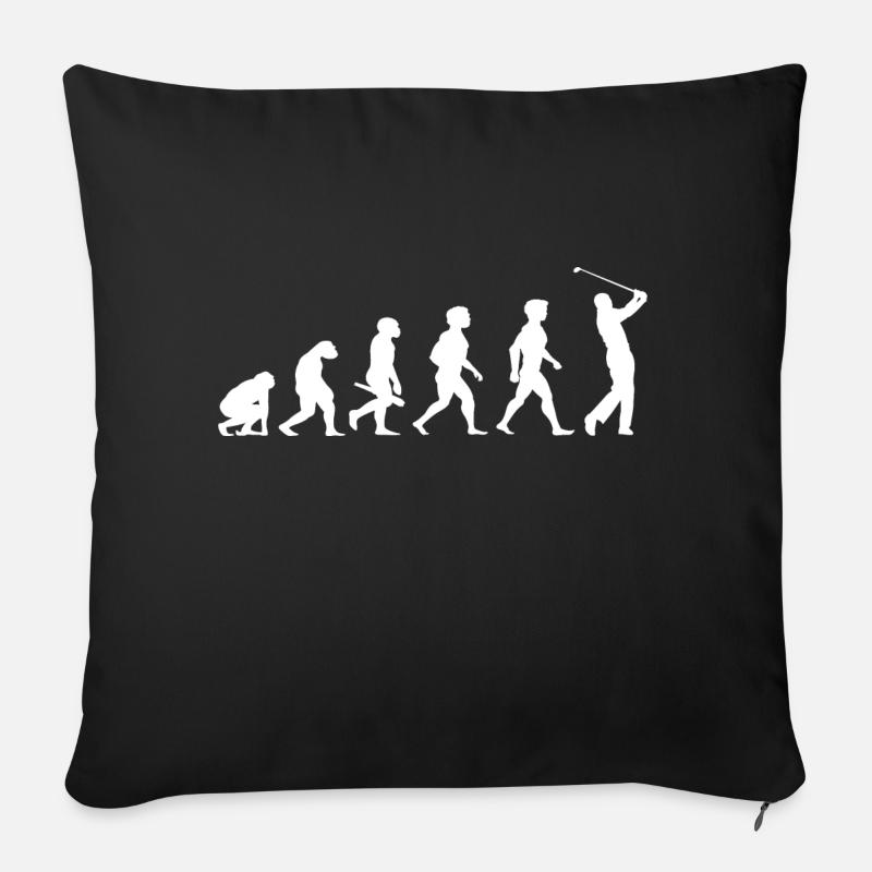 Evolution Golf Golfer Golfer Terrain de golf - Coussin et housse de 45 x 45 cm - noir