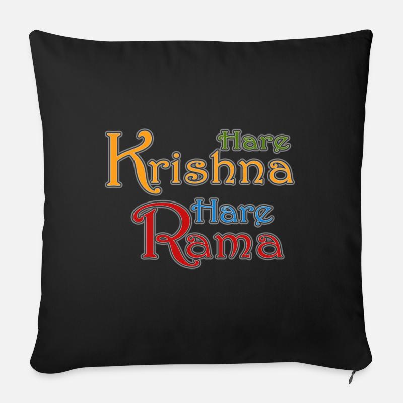 Hare Krishna Hare Rama - Sofakissen mit Füllung 45 x 45 cm - Schwarz