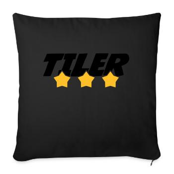 carreleur / carrelage / construction / maçon - Coussin et housse de 45 x 45 cm - noir - Devant