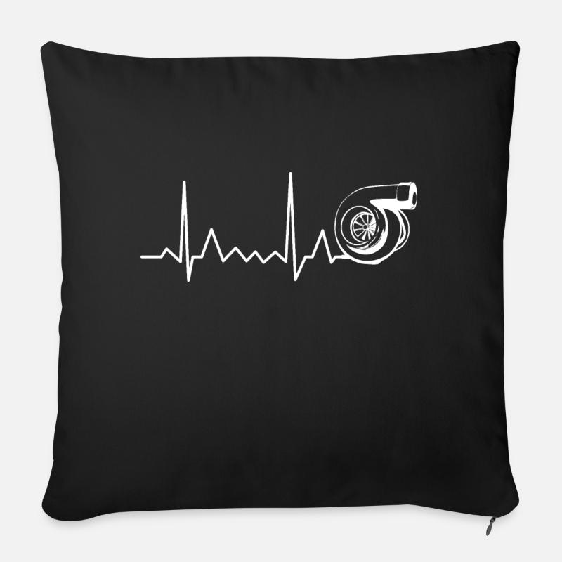 Réglage de l'ECG du rythme cardiaque du turbocompresseur - Coussin et housse de 45 x 45 cm - noir