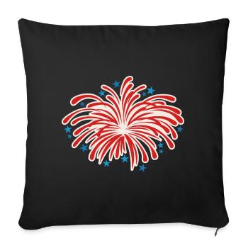Feuerwerk blau und rot - Sofakissen mit Füllung 45 x 45 cm - Schwarz - Vorne