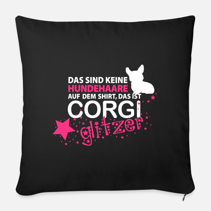 Corgi Glitzer - Sofakissen mit Füllung 45 x 45 cm - Schwarz
