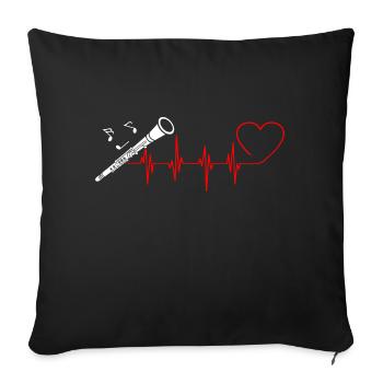 Clarinette instrument de musique Shirt Band joueur - Coussin et housse de 45 x 45 cm - noir - Devant