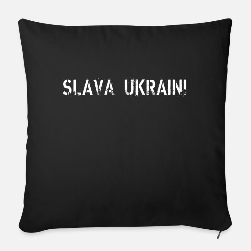 Slawa Ukraini - Sofakissen mit Füllung 45 x 45 cm - Schwarz