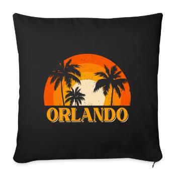 Orlando Florida - Sofa pillow with filling 45cm x 45cm - black - Front