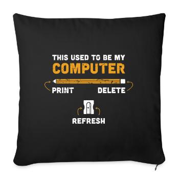 Retiree Computers - Sofa pillow with filling 45cm x 45cm - black - Front