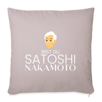 Bist du Satoshi Nakamoto? - Sofakissen mit Füllung 45 x 45 cm - helles Taupe - Vorne