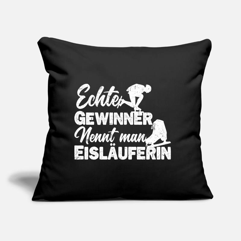 Eisläuferin Eislaufen Eiskunstläuferin Spruch Sofakissen mit Füllung 45 x 45 cm
